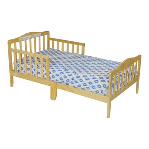 English Elm Jax Toddler Bed Solid Wood Slatted Frame with Built-in Guardrails for Safe Sleep Natural B02257193