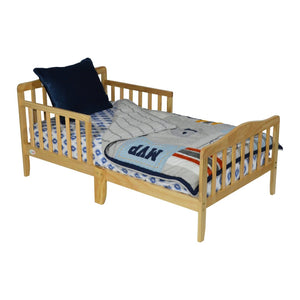 English Elm Jax Toddler Bed Solid Wood Slatted Frame with Built-in Guardrails for Safe Sleep Natural B02257193