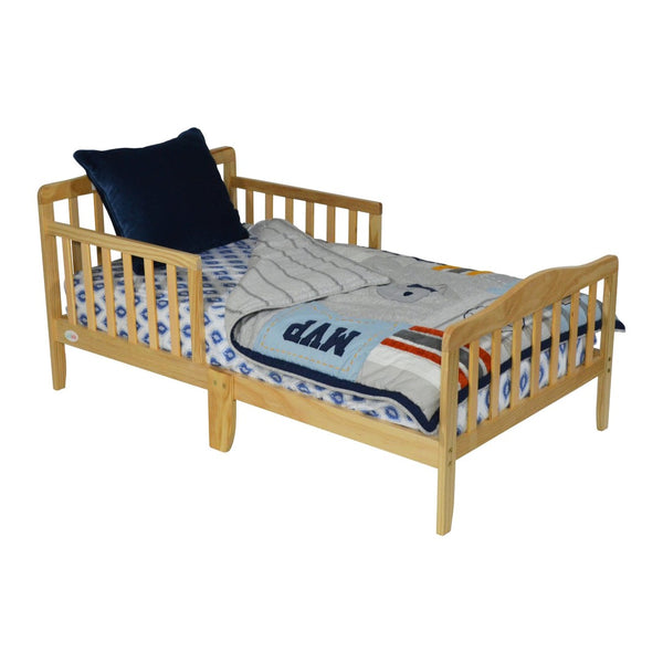 English Elm Jax Toddler Bed Solid Wood Slatted Frame with Built-in Guardrails for Safe Sleep Natural B02257193