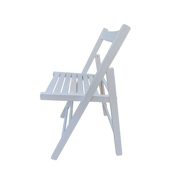 English Elm FOLDING Solid Wood Foldable Chair — Lightweight, Space-Saving, Durable Seating for Events & Home White W49553508