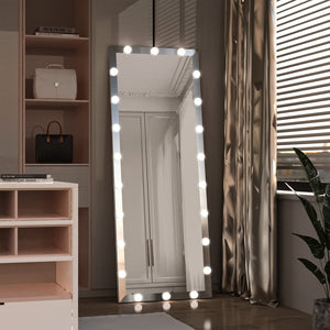 English Elm Hollywood Full Length LED Vanity Mirror with 3 Color Modes & Touch Control Silver 63"x24" Glamorous W70832319