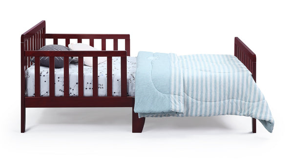 English Elm Jax Toddler Bed Solid Wood Slatted Frame with Built-in Guardrails for Safe Sleep Cherry B02257195