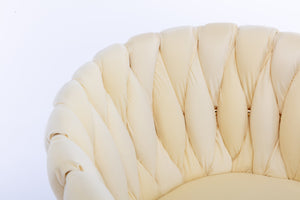 English Elm Modern Velvet Dining Chair with Golden Metal Frame and Plush Foam Seat, Sturdy 300lb Support, Easy Assembly, Luxurious Low-Back Design for Stylish Dining Rooms (Set of 2) Ivory W124956158