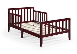 English Elm Jax Toddler Bed Solid Wood Slatted Frame with Built-in Guardrails for Safe Sleep Cherry B02257195