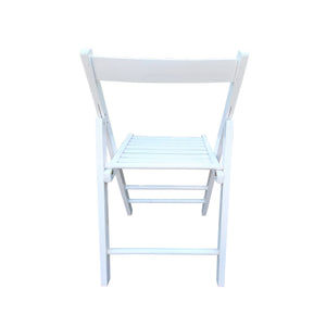 English Elm FOLDING Solid Wood Foldable Chair — Lightweight, Space-Saving, Durable Seating for Events & Home White W49553508