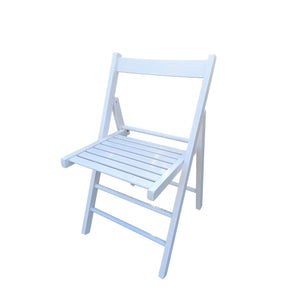 English Elm FOLDING Solid Wood Foldable Chair — Lightweight, Space-Saving, Durable Seating for Events & Home White W49553508