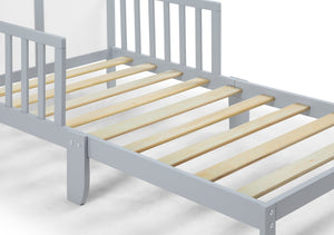 English Elm Birdie Toddler Bed Solid Wood Frame with Panel Headboard and Dual Guardrails Light Gray B02257210