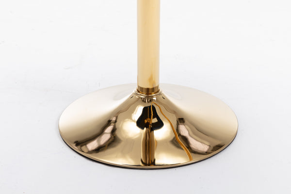 English Elm Chrome Velvet Swivel Bar Stool Set of 2 with Gold Legs, Height Adjustable, Plush Upholstery & Footrest Navy W124956166