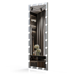 English Elm Hollywood Full Length LED Vanity Mirror with 3 Color Modes & Touch Control Silver 63"x24" Glamorous W70832319