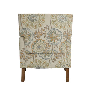 English Elm Accent Chair with Bubble Nail Trim Birch Legs and High Back for Living Room W68041067