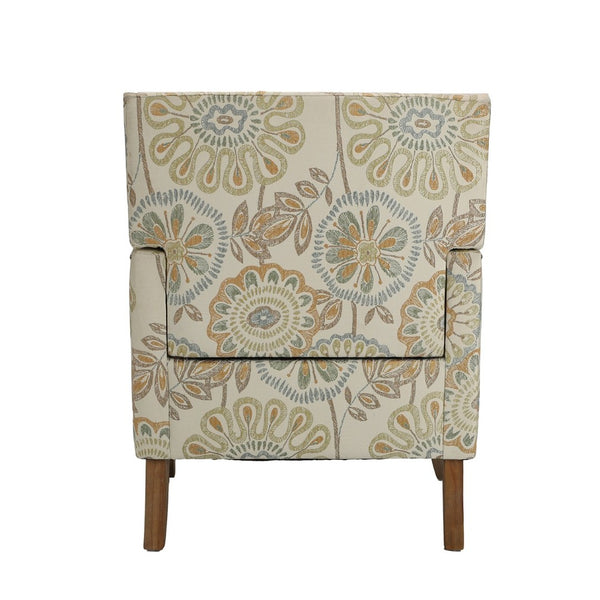 English Elm Accent Chair with Bubble Nail Trim Birch Legs and High Back for Living Room W68041067