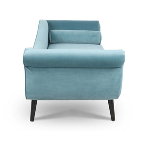 English Elm Chaise Lounge Scroll Arm Upholstered Parlor Chair with Birch Legs and Pocket Spring W68034327