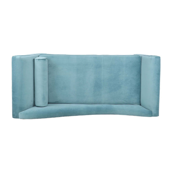 English Elm Chaise Lounge Scroll Arm Upholstered Parlor Chair with Birch Legs and Pocket Spring W68034327