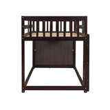 Hearth and Haven Danno Twin over Twin Bunk Bed with 4 Drawers and 3 Shelves, Espresso