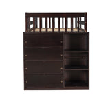 Hearth and Haven Danno Twin over Twin Bunk Bed with 4 Drawers and 3 Shelves, Espresso