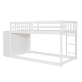 Hearth and Haven Danno Twin over Twin Bunk Bed with 4 Drawers and 3 Shelves, White