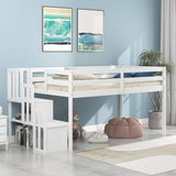 Hearth and Haven Loft Bed with Staircase  W50443251