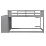 Hearth and Haven Danno Twin over Twin Bunk Bed with 4 Drawers and 3 Shelves, Grey