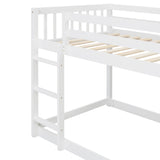 Hearth and Haven Danno Twin over Twin Bunk Bed with 4 Drawers and 3 Shelves, White