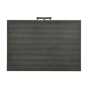 English Elm Transitional Gray Nightstand with 2 Drawers — Modern Okume Veneer, Dark Bronze Hardware, 24.5"x18"x26.5" B01158486