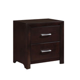 English Elm Espresso Finish Contemporary Design 1 Piece Nightstand Of Drawers Silver Tone Pulls Bedroom Furniture