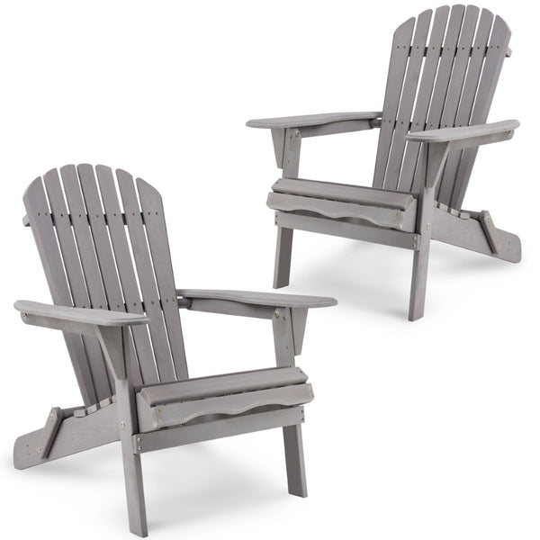 English Elm Wood Solid Cedar Folding Adirondack Chair Set of 2 for Patio Backyard Outdoor W139058446