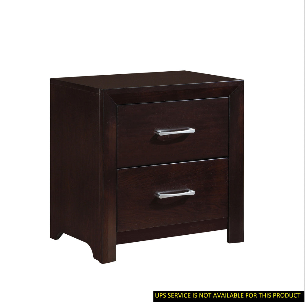 English Elm Espresso Modern Edina Nightstand with Silver Pulls, 1-Drawer Contemporary Bedroom Accent, 23.5"x16.5" B01158485
