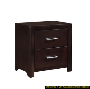 English Elm Espresso Modern Edina Nightstand with Silver Pulls, 1-Drawer Contemporary Bedroom Accent, 23.5"x16.5" B01158485