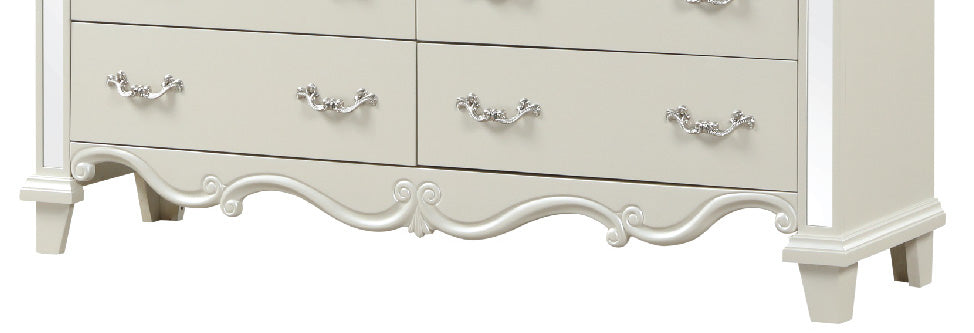 English Elm Milan Solid & Engineered Wood Dresser with Metal Handles, Smooth Ball-Bearing Drawers, White Finish B00956630