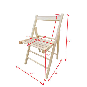 English Elm FOLDING Solid Wood Foldable Chair — Lightweight, Space-Saving, Durable Seating for Events & Home Natural W49553507