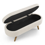 Hearth and Haven Ottoman Oval Storage Bench, Rubber Wood Legs(43.5"X16"X16") W48746798