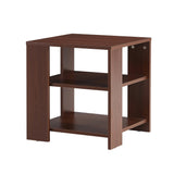 English Elm Square Side Table,Simple Style Design,3-Tier End Table,Wood Living Room Nightstand,Bedroom,Easy Assembly,1-Pack, Classic Brown