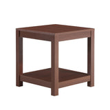 English Elm Classic Brown Side Table , 2-Tier Small Space End Table ,Modern Night Stand, Sofa Table, Side Table With Storage Shelve