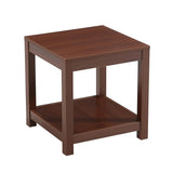 English Elm Classic Brown Side Table , 2-Tier Small Space End Table ,Modern Night Stand, Sofa Table, Side Table With Storage Shelve