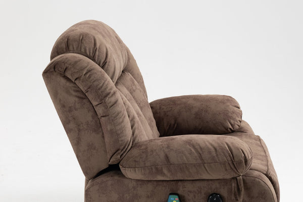 English Elm Recliners Power Lift Chair with Massage Heating Usb Port and Overstuffed Back Support Brown W547S00085