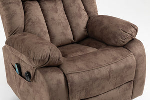 English Elm Recliners Power Lift Chair with Massage Heating Usb Port and Overstuffed Back Support Brown W547S00085