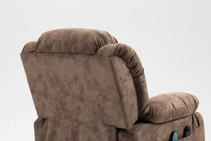 English Elm Recliners Power Lift Chair with Massage Heating Usb Port and Overstuffed Back Support Brown W547S00085