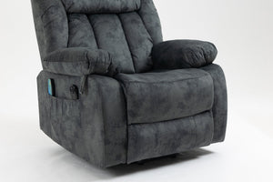 English Elm Recliners Power Lift Chair with Massage Heating Usb Port and Overstuffed Back Support Grayish Blue W547S00086