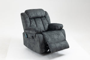English Elm Recliners Power Lift Chair with Massage Heating Usb Port and Overstuffed Back Support Grayish Blue W547S00086