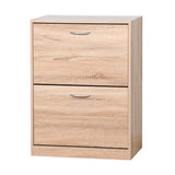 Wooden Shoe Cabinet For Entryway, White Shoe Storage Cabinet with 2 Flip Doors 20.94X9.45X43.11 Inch