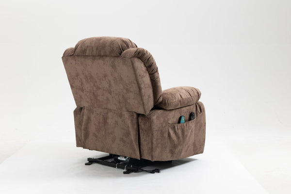 English Elm Recliners Power Lift Chair with Massage Heating Usb Port and Overstuffed Back Support Brown W547S00085