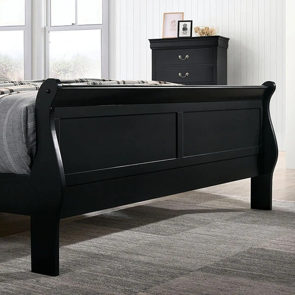 English Elm Twin Sleigh Bed Solidwood Twin Size Dovetail Construction Transitional Bedroom Frame with Storage Appeal Black 27 L x 55 W x 6 H B011S02026