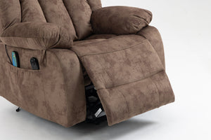 English Elm Recliners Power Lift Chair with Massage Heating Usb Port and Overstuffed Back Support Brown W547S00085