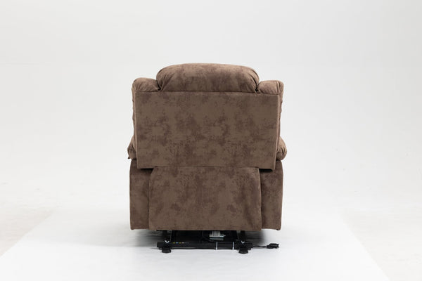 English Elm Recliners Power Lift Chair with Massage Heating Usb Port and Overstuffed Back Support Brown W547S00085
