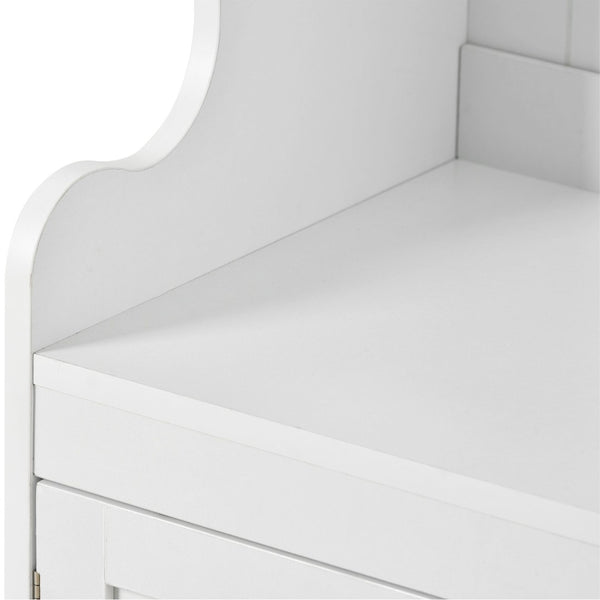 English Elm On-trend Modular White Hall Tree with Seven Hooks Storage Bench and Cabinet Doors SD000019AAK