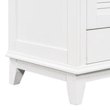 English Elm 30" Bathroom Vanity Base Without Sink, Bathroom Cabinet With Two Doors and One Drawer, White