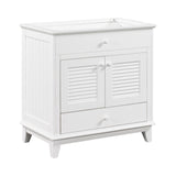 English Elm 30" Bathroom Vanity Base Without Sink, Bathroom Cabinet With Two Doors and One Drawer, White