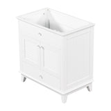 English Elm 30" Bathroom Vanity Base Without Sink, Bathroom Cabinet With Two Doors and One Drawer, White