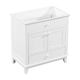 English Elm 30" Bathroom Vanity Base Without Sink, Bathroom Cabinet With Two Doors and One Drawer, White