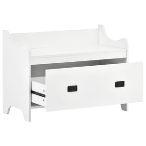 English Elm On-trend Modular White Hall Tree with Seven Hooks Storage Bench and Cabinet Doors SD000019AAK